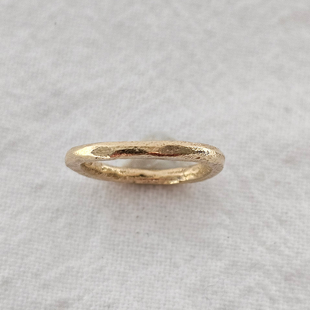 recycled yellow gold Epicene Ring 2mm wedding band by zoe alexandria jewellery