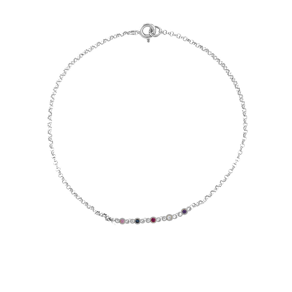 Birthstone Bracelet silver bespoke bracelet design by zoe alexandria jewellery