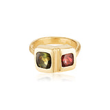 Pink & Green Double Tourmaline Ring handmade tourmaline ring by zoe alexandria jewellery