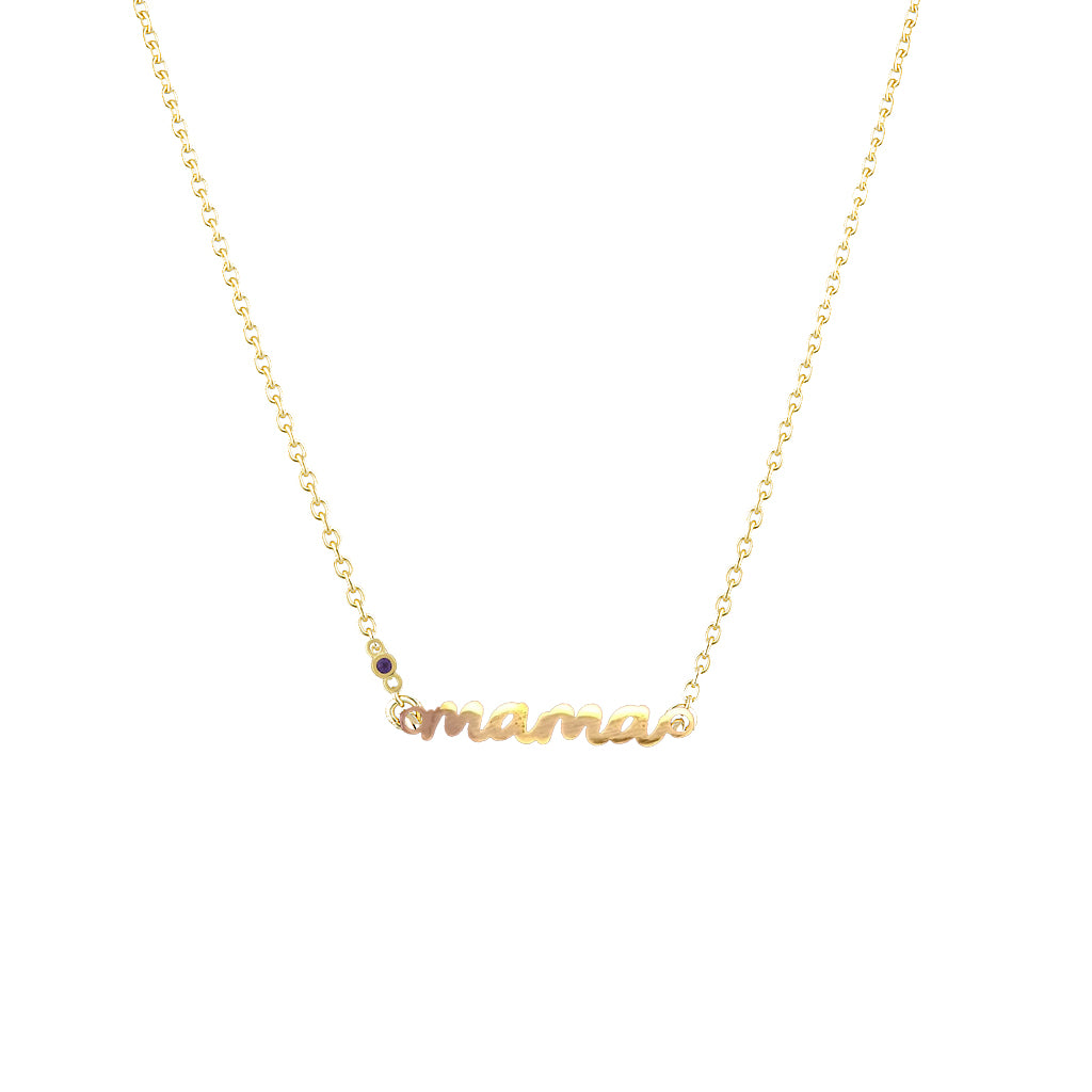 Birthstone mama necklace Yellow Gold bespoke bracelet design by zoe alexandria jewellery