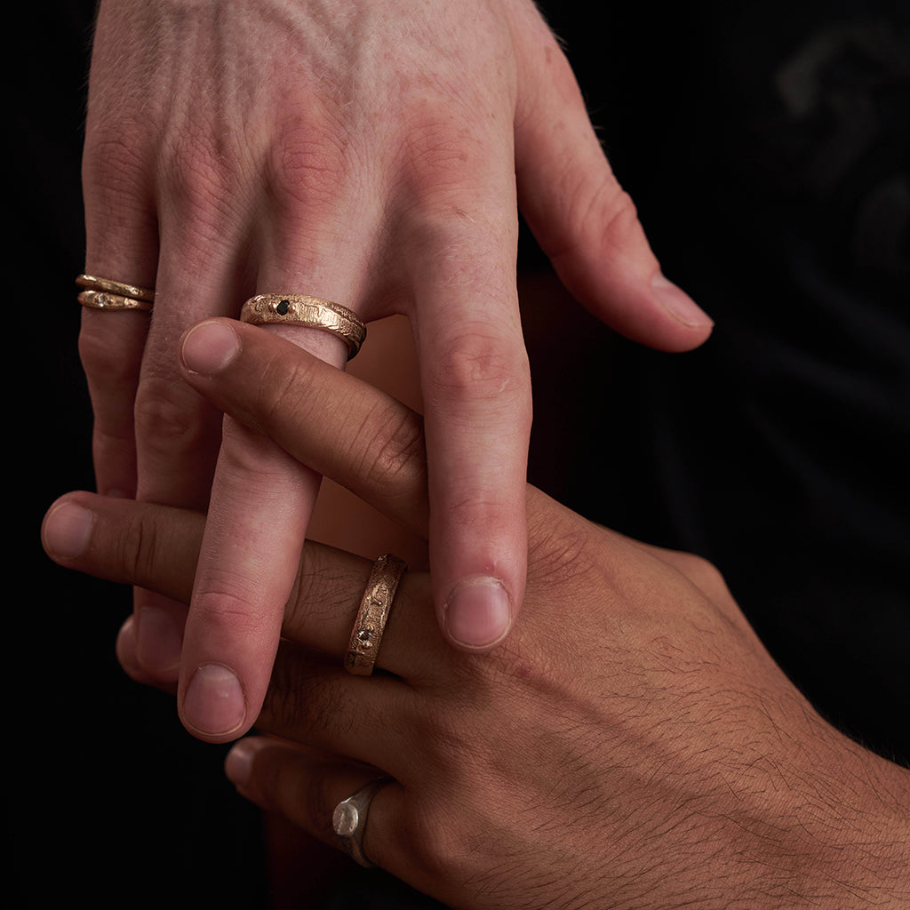 gender neutral jewellery recycled gold diamond ring by zoe alexandria jewellery