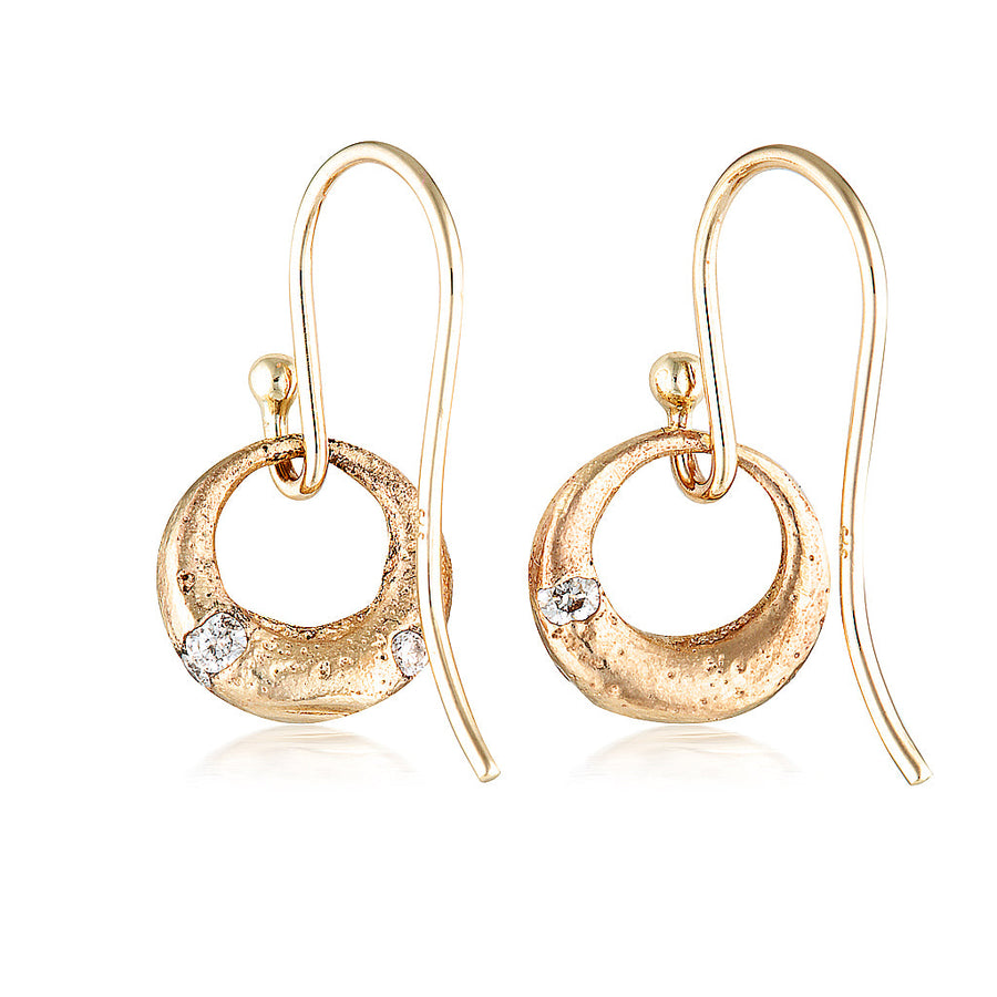 Demilune Earrings - Yellow Gold & LAB GROWN White Diamond