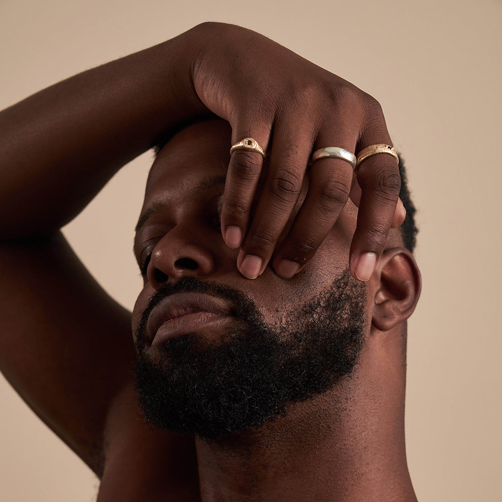 gender neutral jewellery black diamond signet ring handmade by zoe alexandria jewellery
