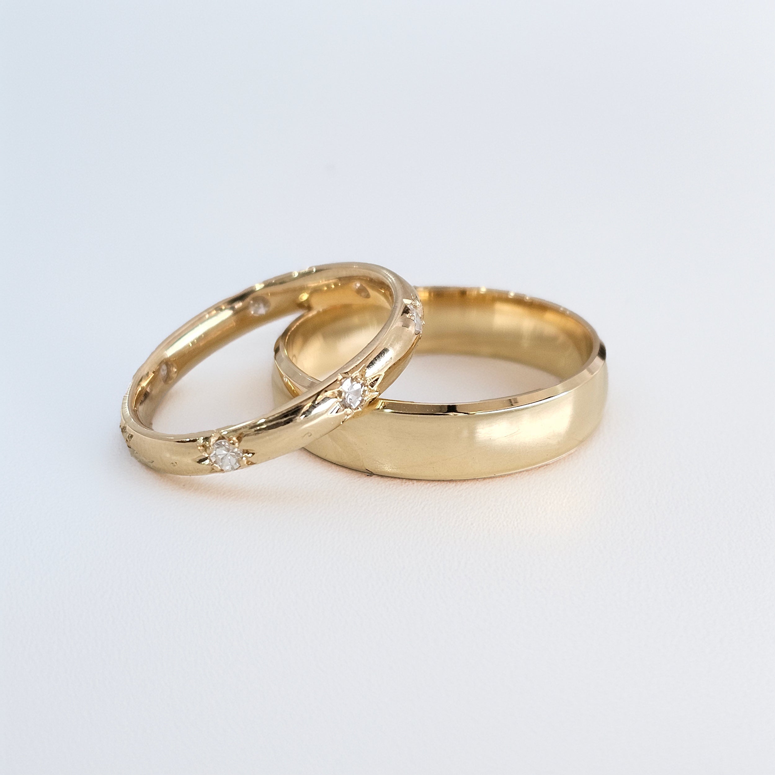 his and hers sandcast wedding bands zoe alexandria jewellery