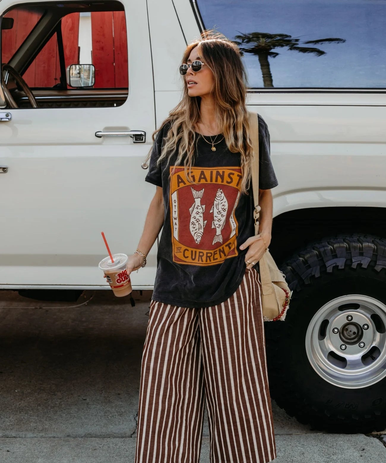 Gabbi - Striped Mid-Waist Cord Pants