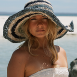 Hobo and Hatch - Janis Wide Brim Hat // Tide Stripe
