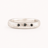Silver 3mm band - teal sapphire