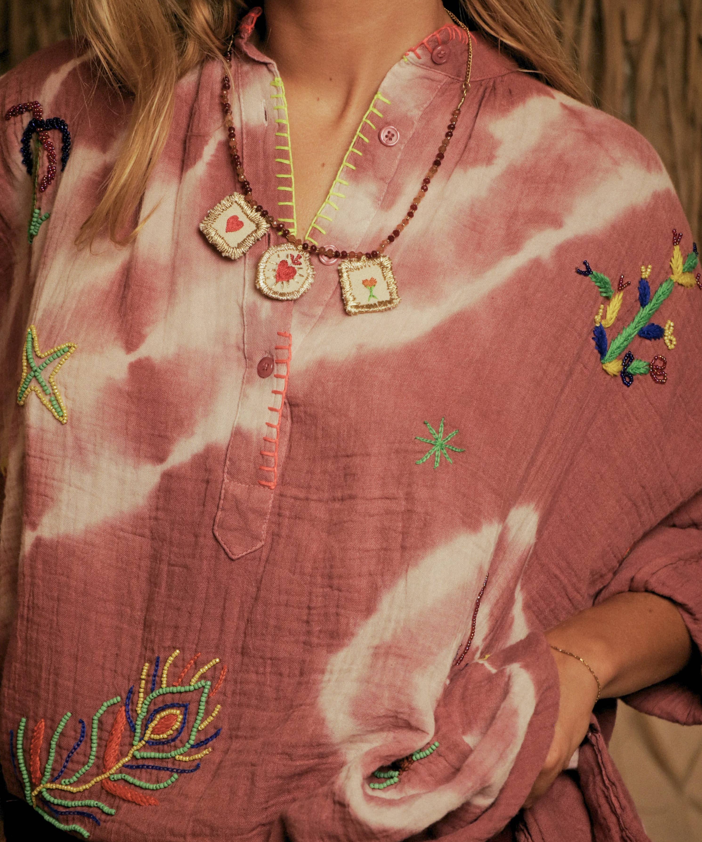 The Corner - Pink Bahia Blouse - Bordeaux