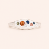 Silver Aluna Bold Ring -  5 Stone sapphire