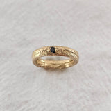 Yellow Gold 6mm Epicene Ring - Black Diamond ring by zoe alexandria jewellery