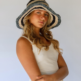 Hobo and Hatch - Polly Short Brim Hat // Tide Stripe