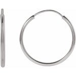 white gold Endless Hoop Earrings