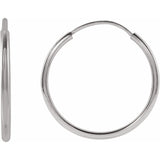 white gold Endless Hoop Earrings