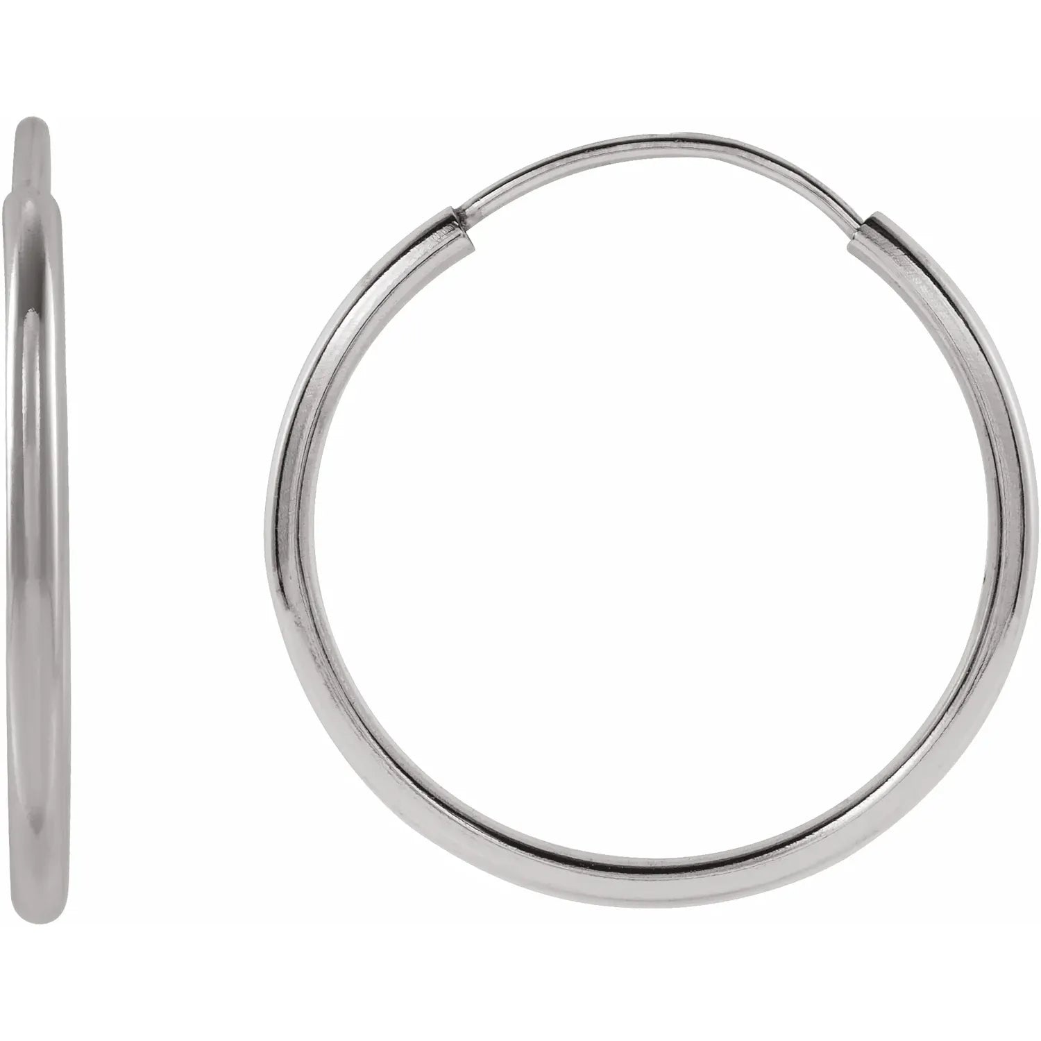 white gold Endless Hoop Earrings