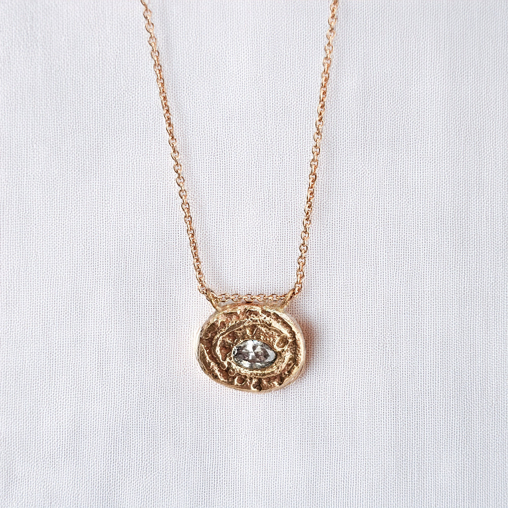 cast in place rose gold lab diamond necklace zoe alexandria jewellery