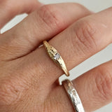 9k Yellow Gold Aluna Ring -  Reclaimed Diamond