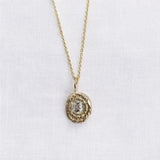 cast in place yellow gold blue sapphire necklace zoe alexandria jewellery