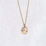 recycled yellow gold natural diamond gemstone necklace zoe alexandria jewellery