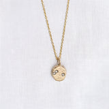 recycled yellow gold natural diamond gemstone necklace zoe alexandria jewellery