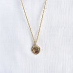 recycled yellow gold sapphire gemstone necklace zoe alexandria jewellery