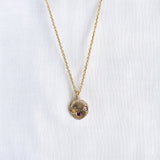 recycled yellow gold sapphire gemstone necklace zoe alexandria jewellery