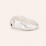 Silver Cove Ring - single blue sapphire