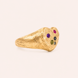 Family Heart Signet Ring - Yellow Gold