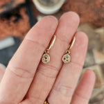 Bubble Charm recycled 14k Yellow Gold & Mixed Sapphire charm earrings by zoe alexandria jewellery