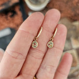 Bubble Charm recycled 14k Yellow Gold & Mixed Sapphire charm earrings by zoe alexandria jewellery