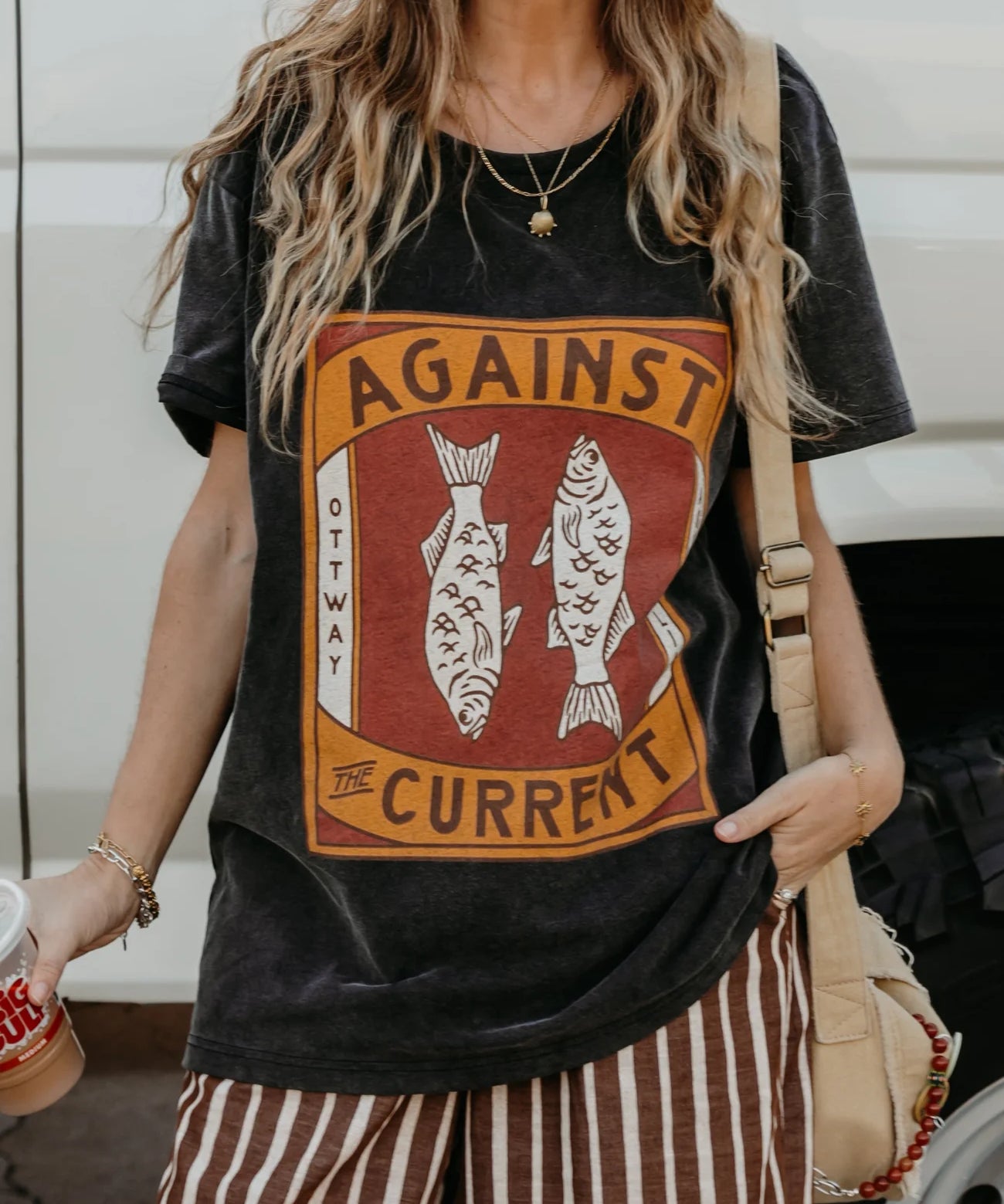 Against The Current Unisex T-Shirt - Washed Black
