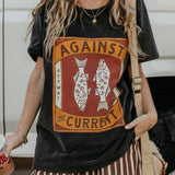 Against The Current Unisex T-Shirt - Washed Black