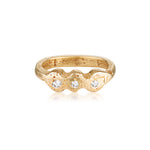 Diamond Trilogy Ring recycled yellow gold diamond ring by zoe alexandria jewellery