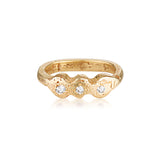 Diamond Trilogy Ring recycled yellow gold diamond ring by zoe alexandria jewellery