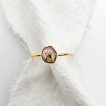 yellow gold watermelon tourmaline ring by zoe alexandria jewellery