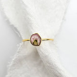 yellow gold watermelon tourmaline ring by zoe alexandria jewellery