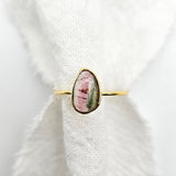 Watermelon Tourmaline Slice Ring - Yellow Gold ring by zoe alexandria jewellery