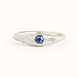 Silver Aluna Ring - Blue Hexagonal Sapphire