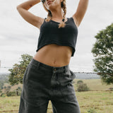 Overland Unisex Shorts - Washed Black Denim
