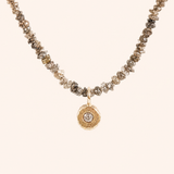Rough Diamond Choker & Yellow Gold Bubble Charm