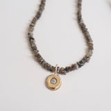 Rough Diamond Choker & Yellow Gold Bubble Charm