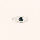 Silver Chloe Ring - Green Sapphire