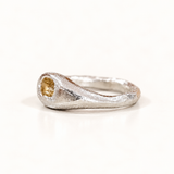 Silver Chloe Ring - Baguette Yellow Sapphire