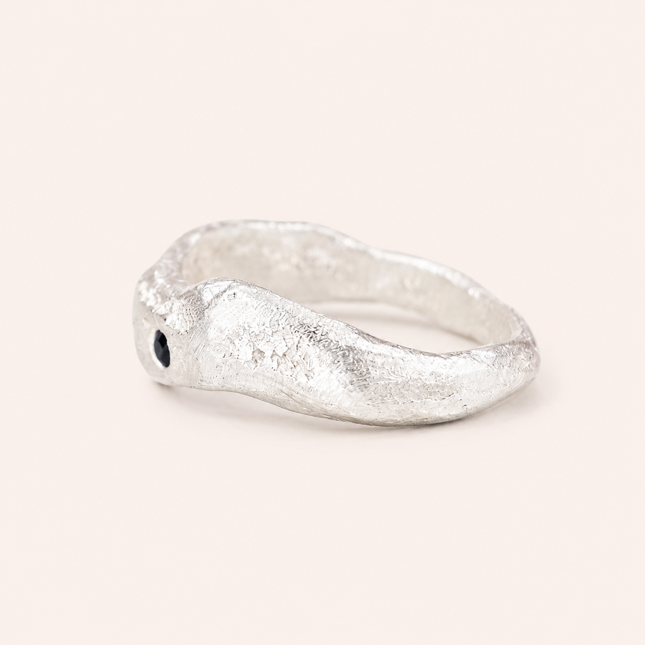 recycled silver sandcast unisex ring by zoe alexandria jewellery
