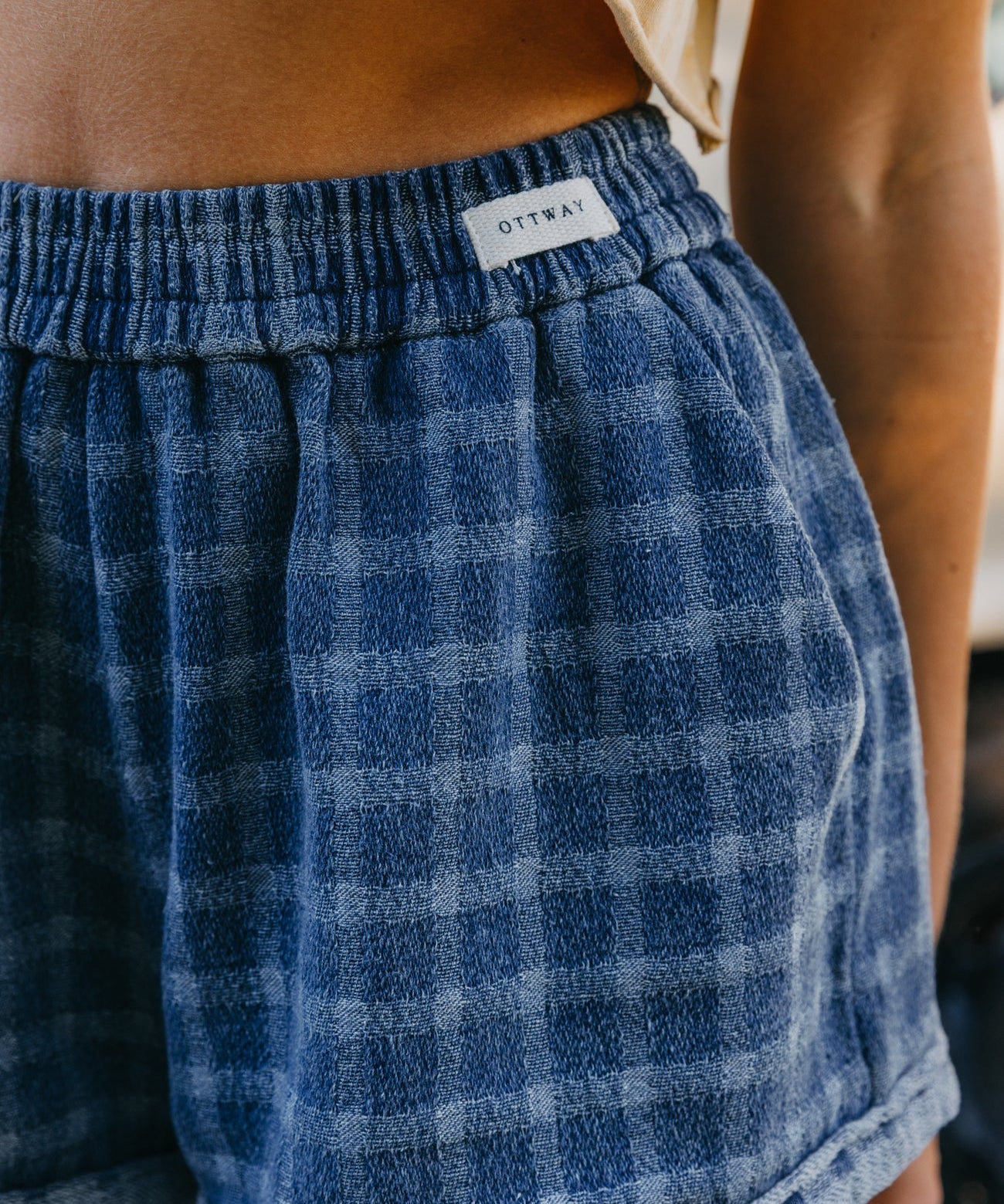 Weston Twin - Checked Denim Shorts