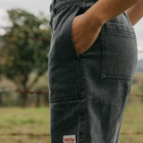 Overland Unisex Shorts - Washed Black Denim