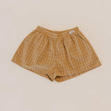 Willow - Soft Mustard Checked Shorts