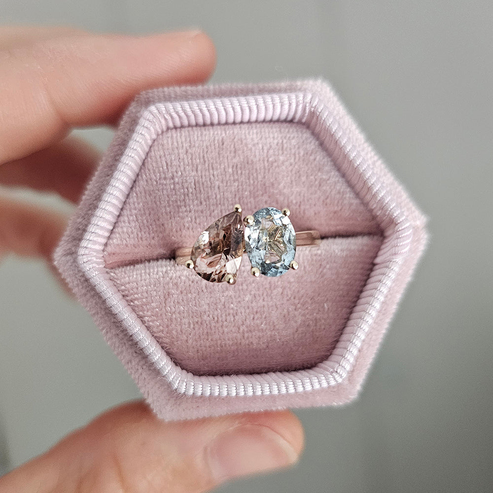 bespoke et toi moi engagement ring design by zoe alexandria jewellery