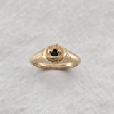 Yellow Gold Omni Signet Ring - Black Diamond signet ring by zoe alexandria jewellery