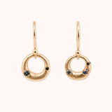 Demilune Earrings - 9KYG teal sapphire
