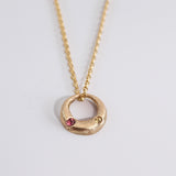 Demilune Pendant - Yellow Gold & Mixed Sapphire